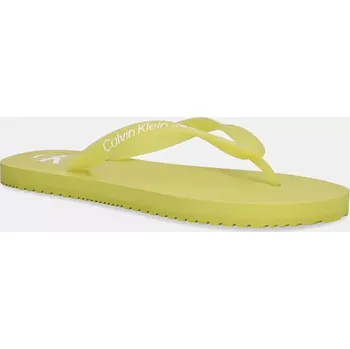 Dámské žabky Žabky Calvin Klein Jeans BEACH SANDAL TRANSPARENT TPU dámské, zelená barva, na plochém podpatku, YW0YW01829 71X, EUR 41