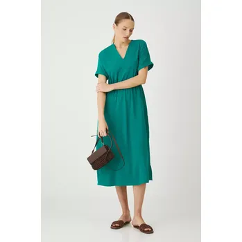 Dámské šaty Šaty s příměsí lnu Medicine RS25.SUD0A1 tyrkysová 67X, vel. L