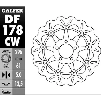 Brzda pro motocykl GALFER brzdový kotouč KAWASAKI ZX6R (98-99) (GALFER brzdový kotouč KAWASAKI ZX6R (98-99))