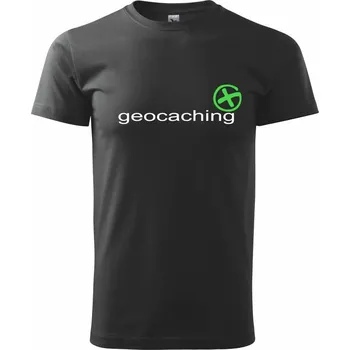 Pánské tričko Geocaching nápis - Triko extra velké (5-8XL) - 6XL ( Černá )