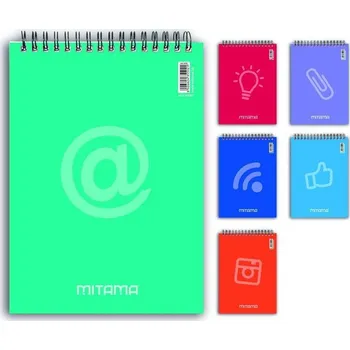 Spirálový blok, 15x21 cm, čtverečkovaný, fialová, 60 listů, MITAMA 35509-90190