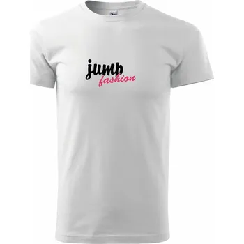 Pánské tričko Jump fashion psací - Triko extra velké (5-8XL) - 6XL ( Bílá )