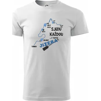 Pánské tričko Sjedu každou - Jizera - Triko extra velké (5-8XL) - 7XL ( Bílá )