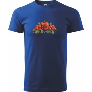 Červená růže - Triko extra velké (5-8XL) - 6XL ( Královská modrá )