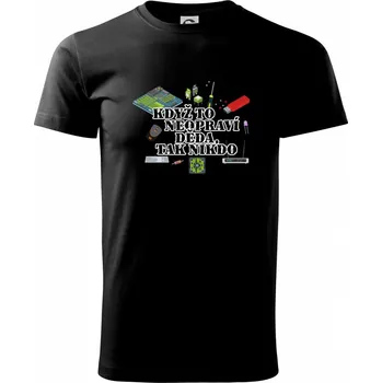 Pánské tričko Když to neopraví děda - počítač - Triko extra velké (5-8XL) - 8XL ( Černá )