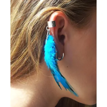 Náušnice Dlouhé peříčkové náušnice | boho šperky | etno náušnice - A11