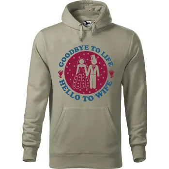 Pánská mikina Pánská mikina s potiskem Goodbye to life Velikost (muž): 2XL, Vyberte barvu: Světlá khaki