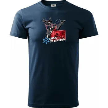 Zima je kámoš fréza - Triko extra velké (5-8XL) - 8XL ( Námořní modrá (velmi tmavá - téměř černá) )