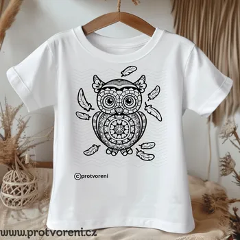 Dětská móda Tričko jako omalovánka Tričko k vybarvení, dětské, SOVA, 1 ks zvolte VELIKOST textilu ZDE:: 7/8 let Beagle