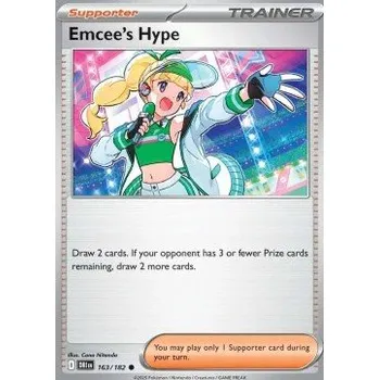 Sběratelská karetní hra Pokémon DRI 163/182 Emcee's Hype - Destined Rivals Stav: Near Mint, Verze: NORMAL