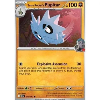 Karetní hra Pokémon DRI 095/182 Team Rocket's Pupitar - Destined Rivals Stav: Near Mint, Verze: REVERSE HOLO