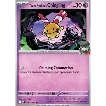 Sběratelská karetní hra Pokémon DRI 085/182 Team Rocket's Chingling - Destined Rivals Stav: Near Mint, Verze: REVERSE HOLO