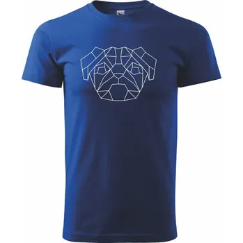 Pánské tričko Mops - Geometrie - jednoduchý - Triko extra velké (5-8XL) - 7XL ( Královská modrá )