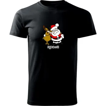 Pánské tričko Nej kámoši - Santa a sob - Triko extra velké (5-8XL) - 6XL ( Černá )