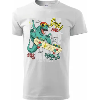 Cool dinosaur skate - Triko extra velké (5-8XL) - 7XL ( Bílá )