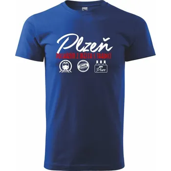Plzeň město s tradicí - Triko extra velké (5-8XL) - 8XL ( Královská modrá )