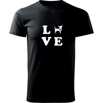 Pánské tričko Čivava love - Triko extra velké (5-8XL) - 7XL ( Černá )