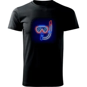 Pánské tričko Potápěč neon - Triko extra velké (5-8XL) - 6XL ( Černá )