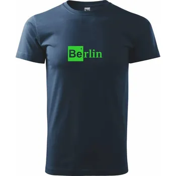 Berlin nápis - chemický prvek - Triko extra velké (5-8XL) - 6XL ( Námořní modrá (velmi tmavá - téměř černá) )