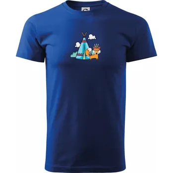 Pánské tričko Indiánská liška - Triko extra velké (5-8XL) - 8XL ( Královská modrá )