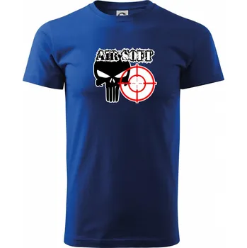 Pánské tričko Airsoft lebka - Triko extra velké (5-8XL) - 7XL ( Královská modrá )