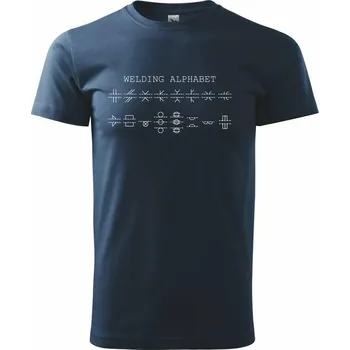Svářeč - Welding alphabet - Triko extra velké (5-8XL) - 7XL ( Námořní modrá (velmi tmavá - téměř černá) )