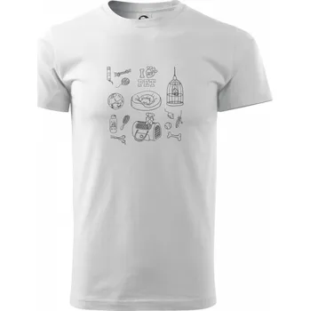 I love my pet - kreslený obrázek - Triko extra velké (5-8XL) - 8XL ( Bílá )