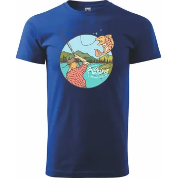 Fishing ovál - Triko extra velké (5-8XL) - 8XL ( Královská modrá )
