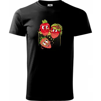 Jahody v šampaňském (Pecka design) - Triko extra velké (5-8XL) - 7XL ( Černá )