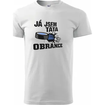 Pánské tričko Já jsem táta obránce / Já jsem máma obránce (hokej) - Triko extra velké (5-8XL) - 6XL ( Bílá )