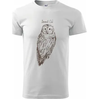 Puštík proužkovaný Barred owl - Triko extra velké (5-8XL) - 6XL ( Bílá )