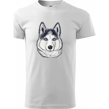 Husky hlava - kreslený - Triko extra velké (5-8XL) - 8XL ( Bílá )