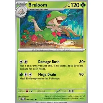 Sběratelská karetní hra Pokémon DRI 006/182 Breloom - Destined Rivals Stav: Near Mint, Verze: REVERSE HOLO