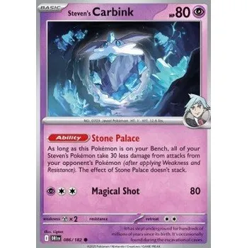 Sběratelská karetní hra Pokémon DRI 086/182 Steven's Carbink - Destined Rivals Stav: Near Mint, Verze: NORMAL