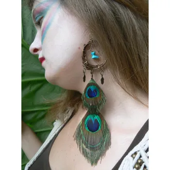 Náušnice Dlouhé peříčkové náušnice | boho šperky | etno náušnice - A13