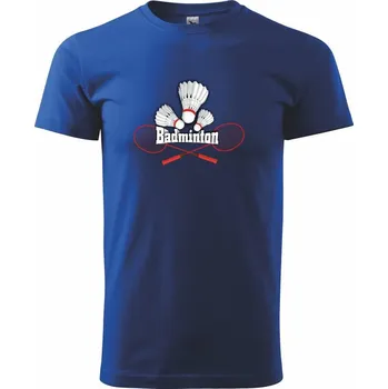 Pánské tričko Badminton - nápis s košíky - Triko extra velké (5-8XL) - 7XL ( Královská modrá )