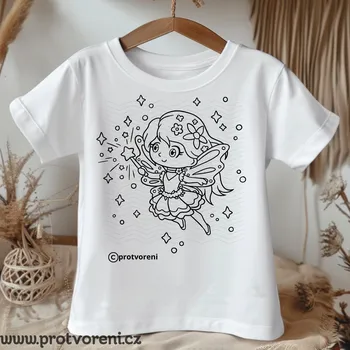 Chlapecké oblečení Tričko jako omalovánka Tričko k vybarvení, dětské, LÉTAJÍCÍ VÍLA, 1 ks zvolte VELIKOST textilu ZDE:: 5/6 let Beagle