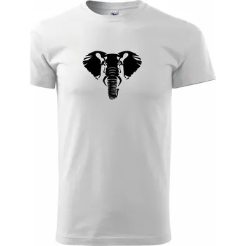 Slon hlava obrys - Triko extra velké (5-8XL) - 8XL ( Bílá )
