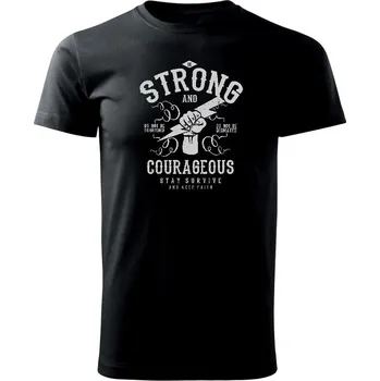 Be Strong and Courageous - Triko extra velké (5-8XL) - 6XL ( Černá )