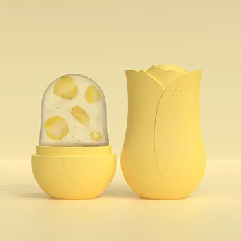 Masážní přístroj Ledový masážní váleček pro lifting pleti a konturování obličeje | péče o pleť - Růžovo-žlutá