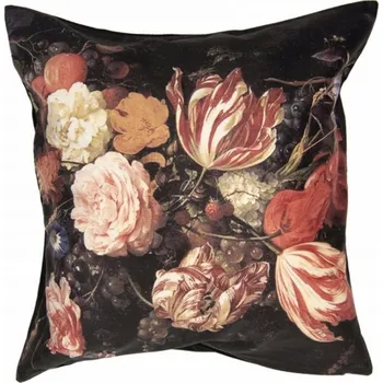 Povlak na polštářek Povlak na polštář Květiny Černá 45 x 45 cm