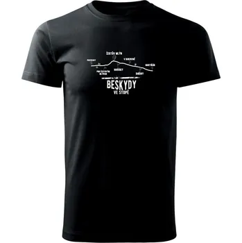 Beskydy ve stopě - Triko extra velké (5-8XL) - 6XL ( Černá )