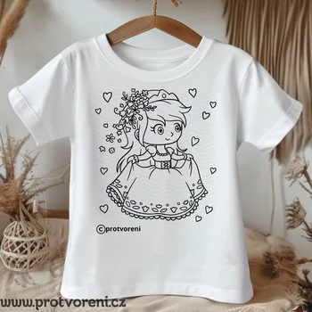 Tričko jako omalovánka Tričko k vybarvení, dětské, PRINCEZNA, 1 ks zvolte VELIKOST trička ZDE:: 7/8 let Beagle
