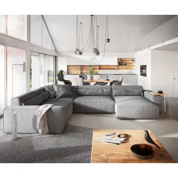 Pohovka Pohovka ve tvaru "U" Sirpio XL 360x260 cm mikrovlákno šedá