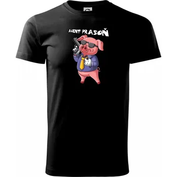 Pánské tričko Agent prasoň - Triko extra velké (5-8XL) - 7XL ( Černá )