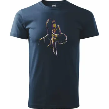 Pánské tričko Jazz trombon splash - Triko extra velké (5-8XL) - 6XL ( Námořní modrá (téměř černá) )