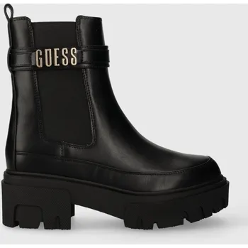 Dámská zimní obuv Boty s gumou Guess YELMA dámské, černá barva, na platformě, FL8YEA ELE10 FL8YEA.ELE10.BLACK 99X, EUR 39