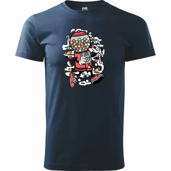 Pánské tričko Bubble gum man - Triko extra velké (5-8XL) - 8XL ( Námořní modrá (velmi tmavá - téměř černá) )