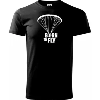 Born to fly paramotor - Triko extra velké (5-8XL) - 6XL ( Černá )