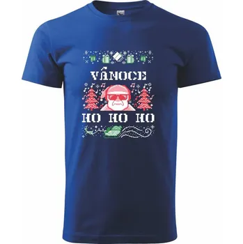 Vánoce ho ho ho - Triko extra velké (5-8XL) - 7XL ( Královská modrá )